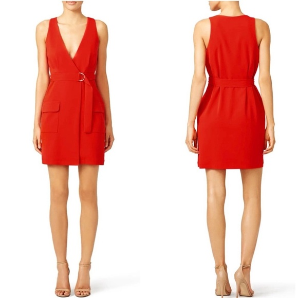 Amanda Uprichard Red Cargo Dress Small - Picture 1 of 6